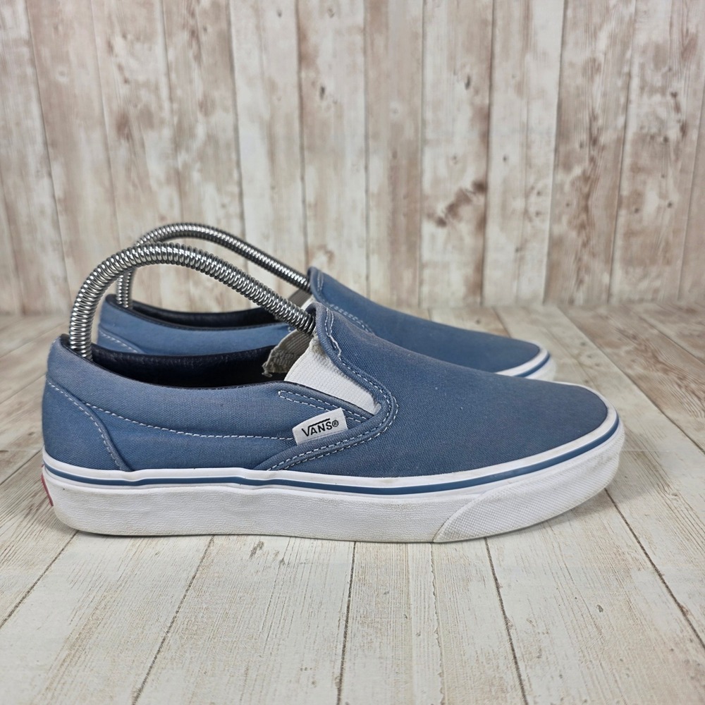 Vans Slip On Canvas Shoes Blue Womens Size 8.5 Casual‎ Sneakers